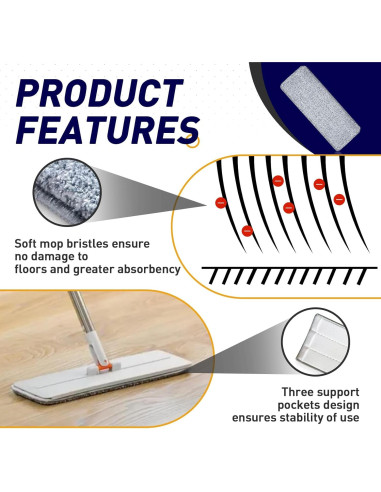 10 Almohadillas Reemplazo JOYMOOP Mopa Plana 33 cm Lavables