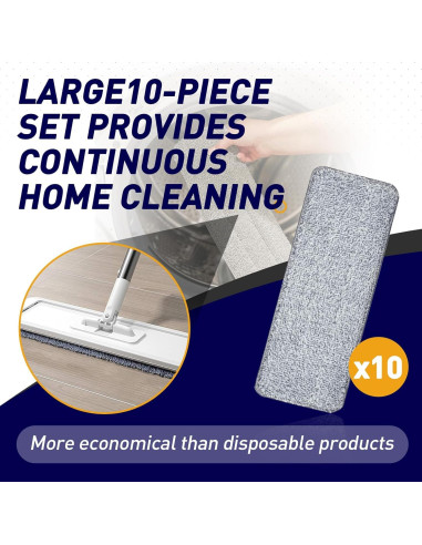 10 Almohadillas Reemplazo JOYMOOP Mopa Plana 33 cm Lavables
