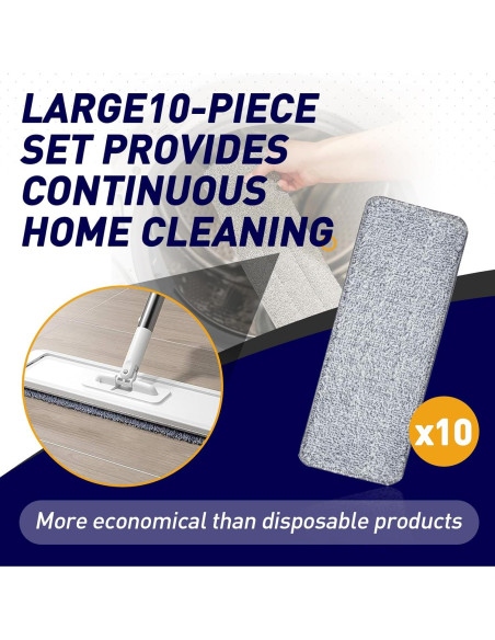 10 Almohadillas Reemplazo JOYMOOP Mopa Plana 33 cm Lavables