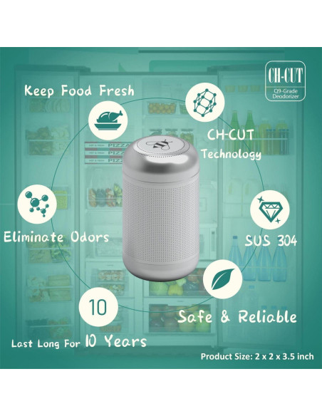 Desodorante de Refrigerador DILEXBEE Q9 Acero Inoxidable 10 Años