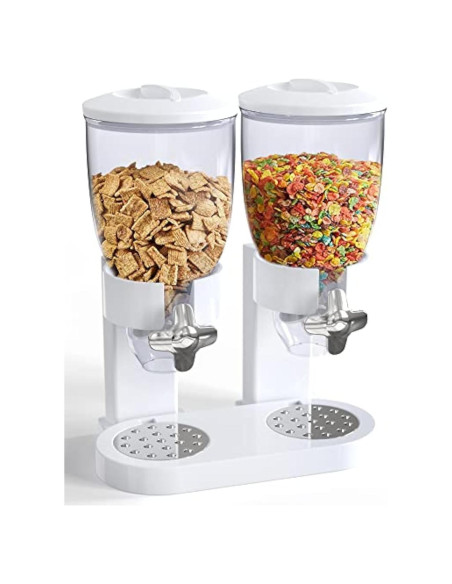 Dispensador de Alimentos Doble Blanco 2L - 1 Onza por Giro