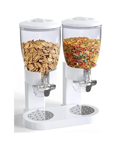 Dispensador de Alimentos Doble Blanco 2L - 1 Onza por Giro