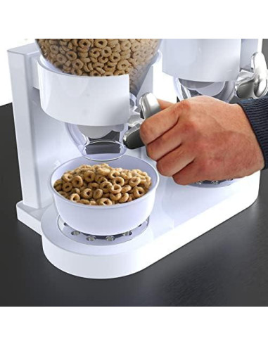 Dispensador de Alimentos Doble Blanco 2L - 1 Onza por Giro