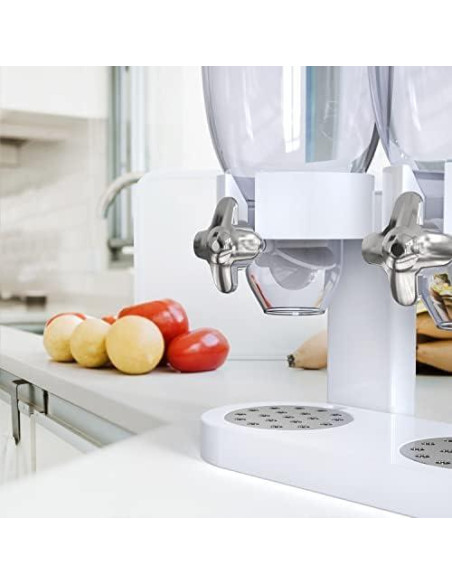 Dispensador de Alimentos Doble Blanco 2L - 1 Onza por Giro