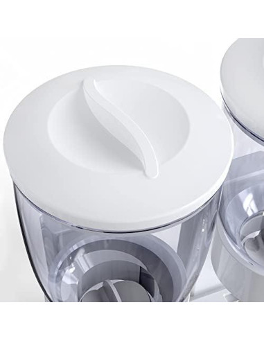 Dispensador de Alimentos Doble Blanco 2L - 1 Onza por Giro