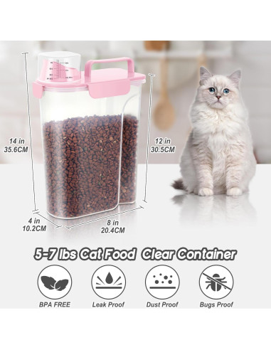 Contenedor de Almacenamiento Hermético 5L LEAWALK Rosa Claro