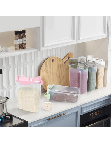 Contenedor de Almacenamiento Hermético 5L LEAWALK Rosa Claro