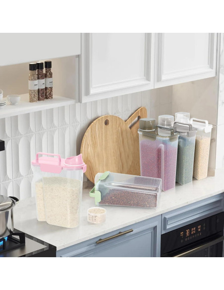 Contenedor de Almacenamiento Hermético 5L LEAWALK Rosa Claro