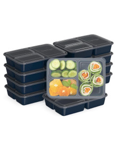Contenedores de Comida Bentgo 20 Piezas 3 Compartimentos Azul