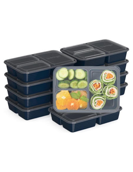 Contenedores de Comida Bentgo 20 Piezas 3 Compartimentos Azul