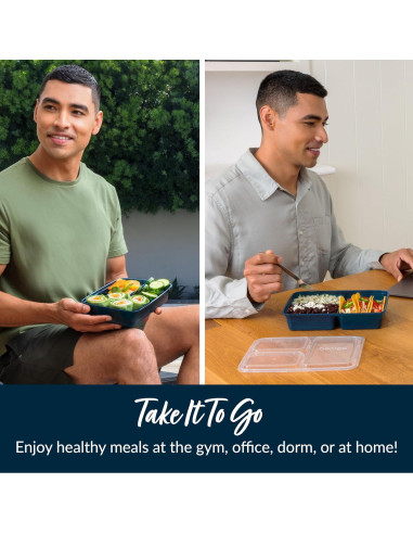 Contenedores de Comida Bentgo 20 Piezas 3 Compartimentos Azul