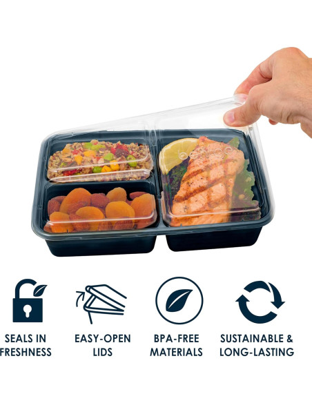 Contenedores de Comida Bentgo 20 Piezas 3 Compartimentos Azul