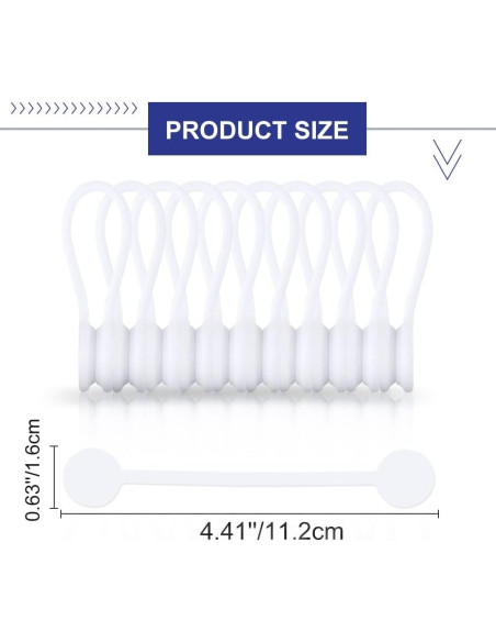 Cintas Magnéticas para Cables Kanemc 10 Piezas Silicona