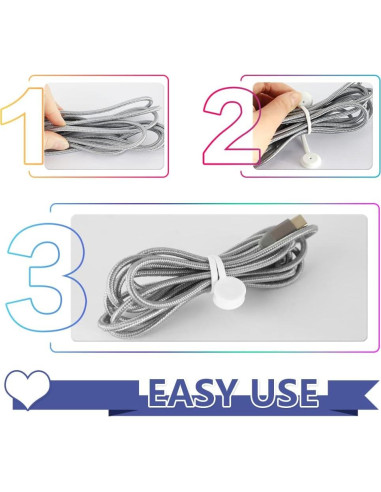 Cintas Magnéticas para Cables Kanemc 10 Piezas Silicona