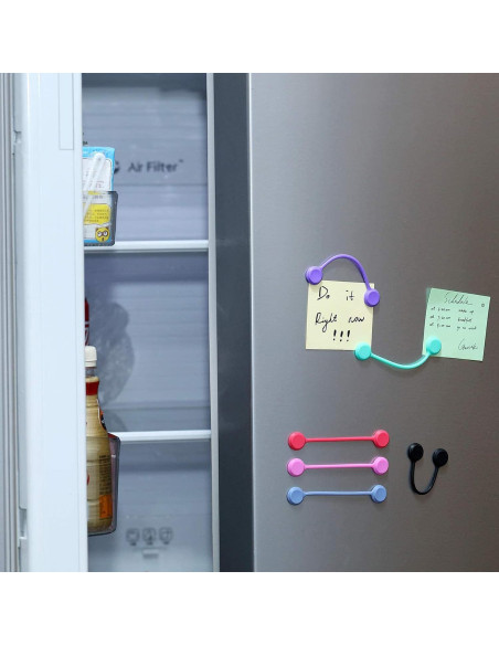 20 Sujetadores Magnéticos de Cable CeroDimo Silicona Multicolor