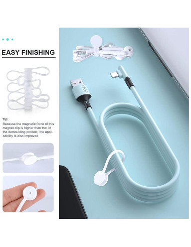 Cintas Magnéticas para Cables Kanemc 10 Piezas Silicona