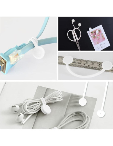 Cintas Magnéticas para Cables Kanemc 10 Piezas Silicona