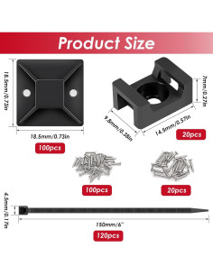 Montajes de Cable Autoadhesivos smseace 360 Pcs 15,24 cm 2