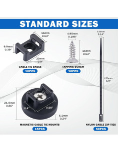 15 Soportes Magnéticos para Bridas Taiidaues 85 Pcs Nylon 2
