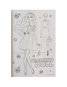 Libro de Colorear y Actividades Barbie con 24 Crayones 2