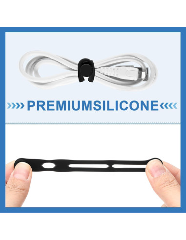 42 Correas de Cable de Silicona Tellegloww 8x1.2 cm Negro