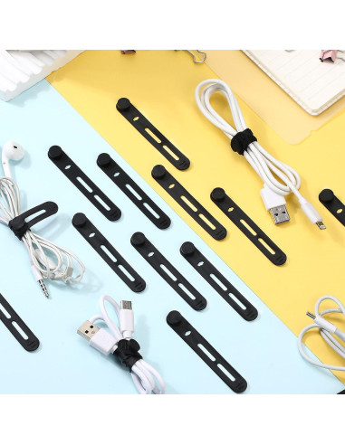 42 Correas de Cable de Silicona Tellegloww 8x1.2 cm Negro