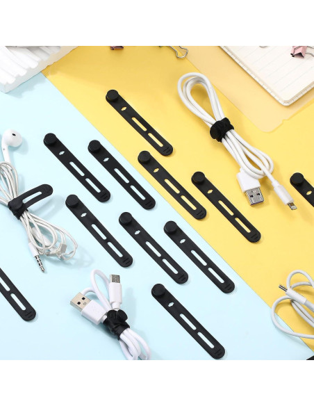 42 Correas de Cable de Silicona Tellegloww 8x1.2 cm Negro 42 Correas de Cable de Silicona Tellegloww 8x1.2 cm Negro