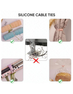 Paquete de 50 ataduras de cable silicona 365Home 10.6 cm 2
