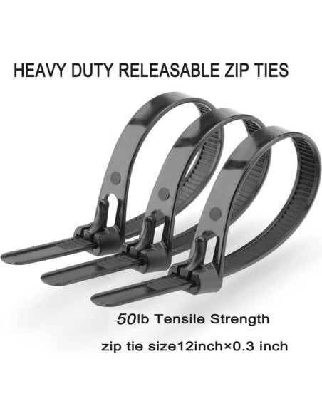 Bridas Reutilizables AGAOTIAN 30 cm 100 Piezas Alta Resistencia