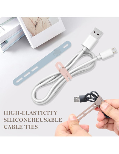 30 Correas de Cable de Silicona Donruby - Reutilizables 6 Colores