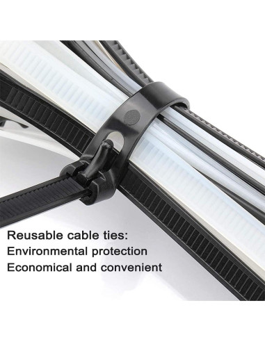 Bridas Reutilizables AGAOTIAN 30 cm 100 Piezas Alta Resistencia