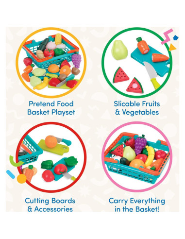 Juego de Comida de Juguete Battat 37 Pcs para Niños 3+