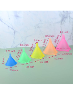Juego de Embudos de Colores AUEAR 5 Pcs Grado Alimenticio 2