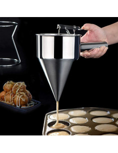 Dispensador de Masa de Pancakes MyLifeUNIT Acero Inoxidable 1200ml 2