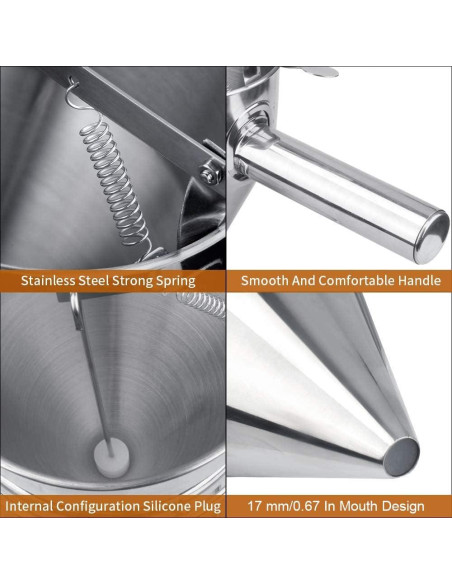 Dispensador de Masa de Pancakes MyLifeUNIT Acero Inoxidable 1200ml