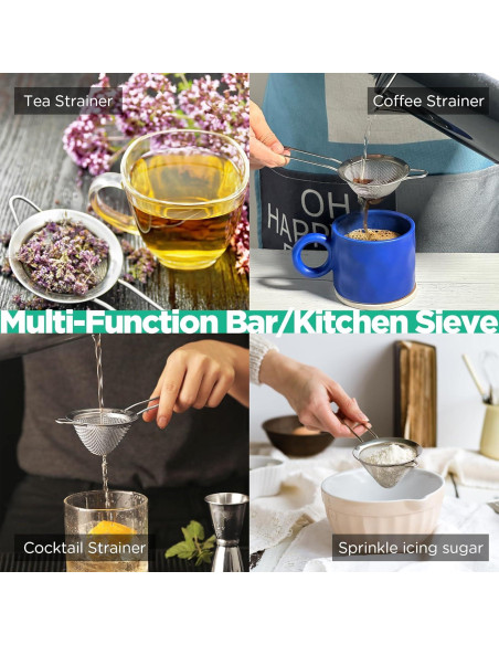 Colador de Malla Fina Homestia 22.86 cm Acero Inoxidable Plata