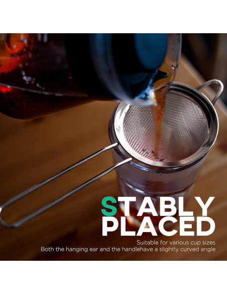 Colador de Malla Fina Homestia 22.86 cm Acero Inoxidable Plata