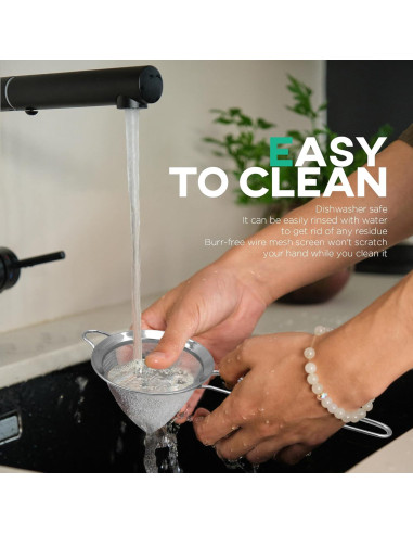 Colador de Malla Fina Homestia 22.86 cm Acero Inoxidable Plata