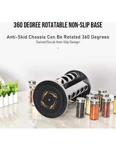 Soporte Giratorio de Especias EBIZ&TECH 20 Tarros Acero Inoxidable 2