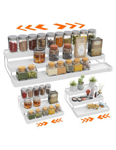 Organizador de Especias Expandible INVOCOO 3 Niveles Blanco