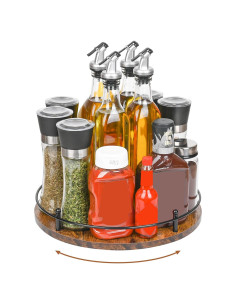 Organizador de especias giratorio Hahxdzz 30 cm madera