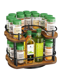 Organizador Lazy Susan SNTD 2 Niveles Madera 25,4 cm Negro