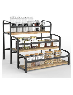 Organizador de Especias TISEMENT 3 Niveles Encimera Negro