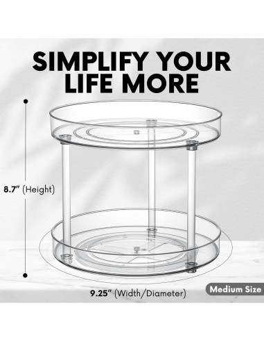 Organizador Giratorio ShelfShaper 2 Niveles 23.5 cm Claro