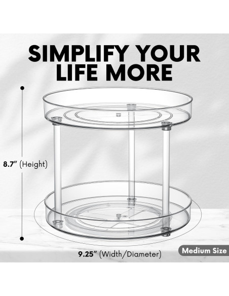 Organizador Giratorio ShelfShaper 2 Niveles 23.5 cm Claro