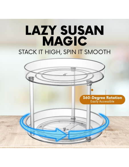 Organizador Giratorio ShelfShaper 2 Niveles 23.5 cm Claro