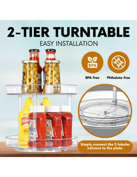 Organizador Giratorio ShelfShaper 2 Niveles 23.5 cm Claro