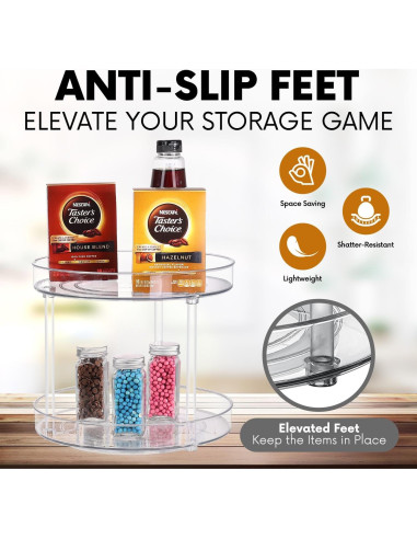 Organizador Giratorio ShelfShaper 2 Niveles 23.5 cm Claro