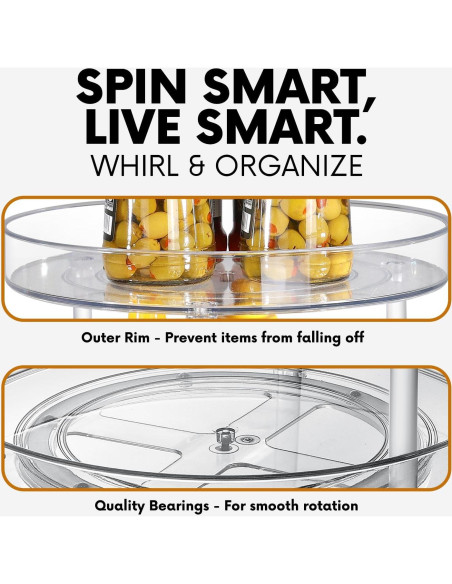 Organizador Giratorio ShelfShaper 2 Niveles 23.5 cm Claro