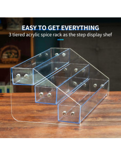 Estante de Especias Acrílico Kihor 3 Niveles 30,48 cm 2